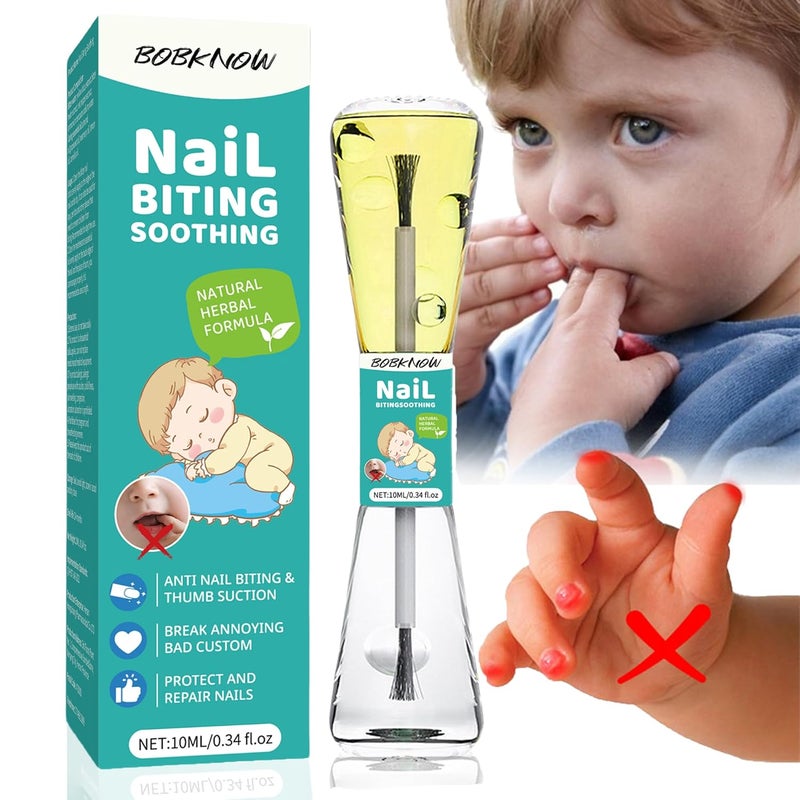 bobknow 10 ml Nail Biting Treatment for Kids, Bitter Melon Extract Polish Prevention for Nali Bite, Protect & Repair, Double Effect for Correct Kids Bad Habits - Image 1